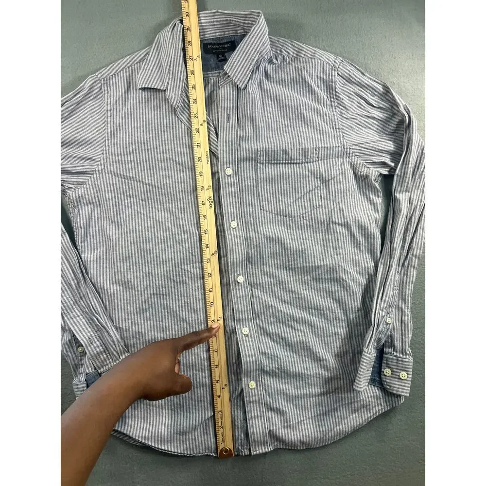 Banana Republic Dress Shirt Men's Classic Fit Striped SIZE Medium